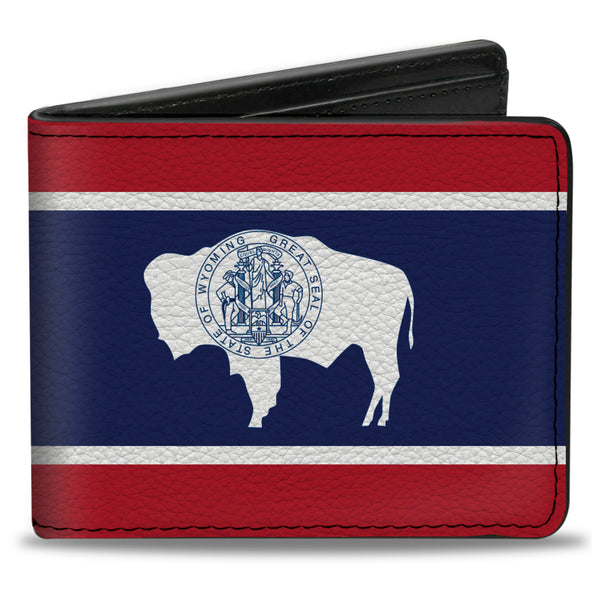 Buckle-Down Bi-Fold Wallet - Wyoming Flags