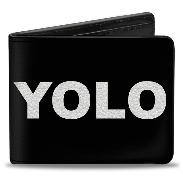 Buckle-Down Bi-Fold Wallet - YOLO Black White