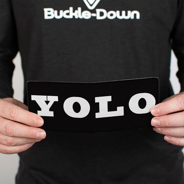 Buckle-Down Bi-Fold Wallet - YOLO Bold Black White
