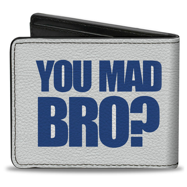Buckle-Down Bi-Fold Wallet - YOU MAD BRO White Royal