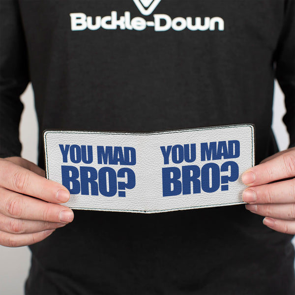 Buckle-Down Bi-Fold Wallet - YOU MAD BRO White Royal