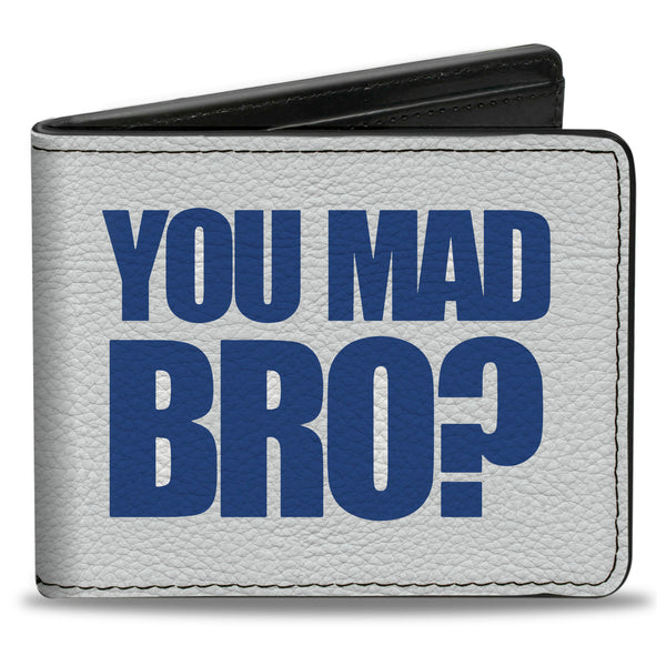 Buckle-Down Bi-Fold Wallet - YOU MAD BRO White Royal