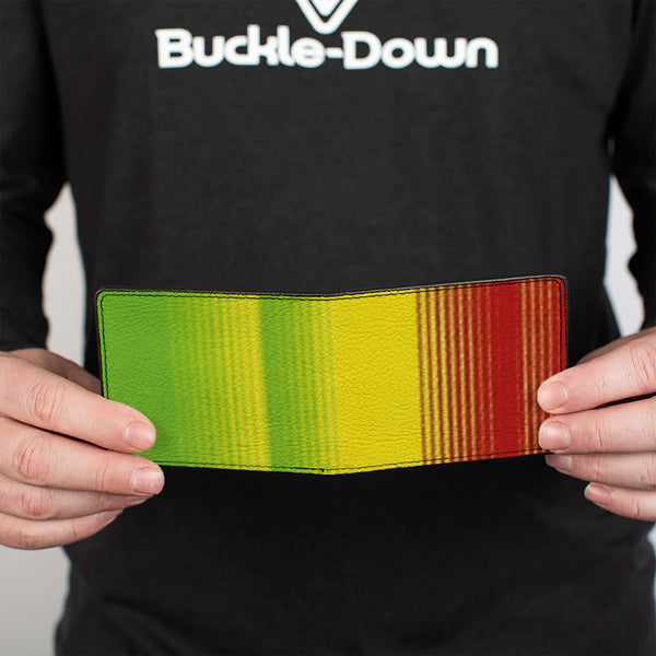 Buckle-Down Bi-Fold Wallet - Zarape4 Vertical Rasta