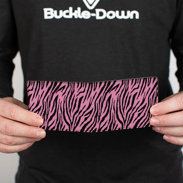 Buckle-Down Bi-Fold Wallet - Zebra 2 Baby Pink