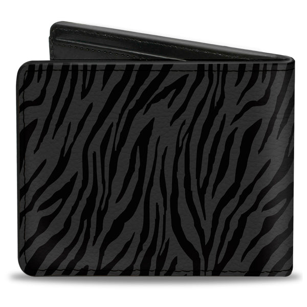 Buckle-Down Bi-Fold Wallet - Zebra 2 Black Gray