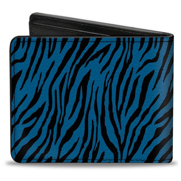 Buckle-Down Bi-Fold Wallet - Zebra 2 Turquoise