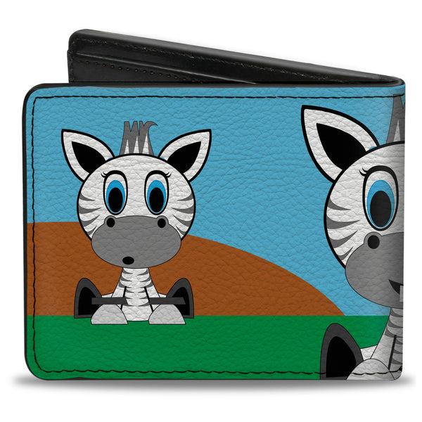 Buckle-Down Bi-Fold Wallet - Zebra Cartoon