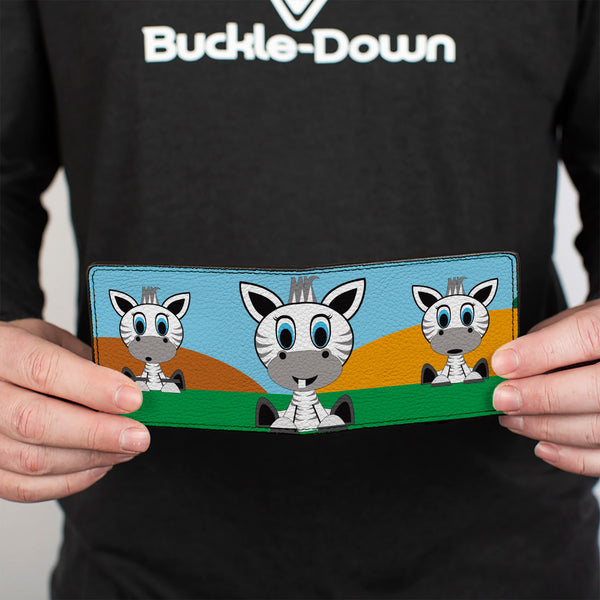 Buckle-Down Bi-Fold Wallet - Zebra Cartoon