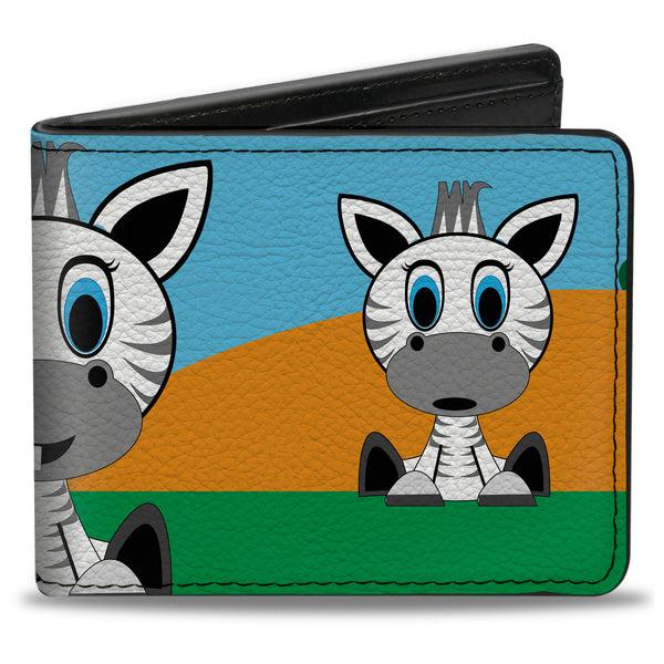 Buckle-Down Bi-Fold Wallet - Zebra Cartoon