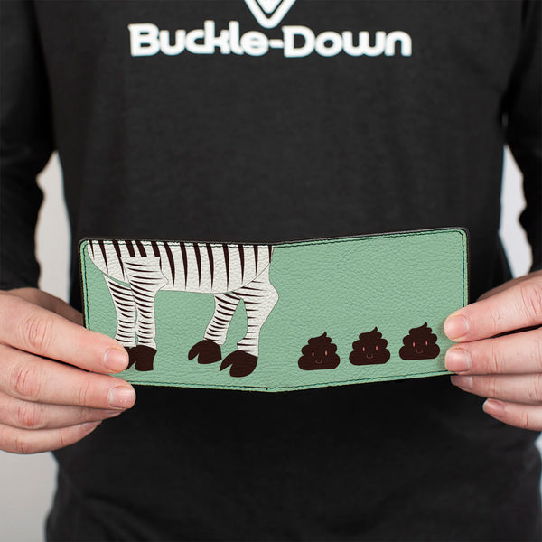 Buckle-Down Bi-Fold Wallet - Zebra Poops Color