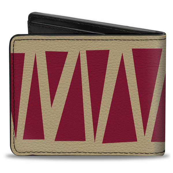 Buckle-Down Bi-Fold Wallet - Zig Zag Doodle Tan Red