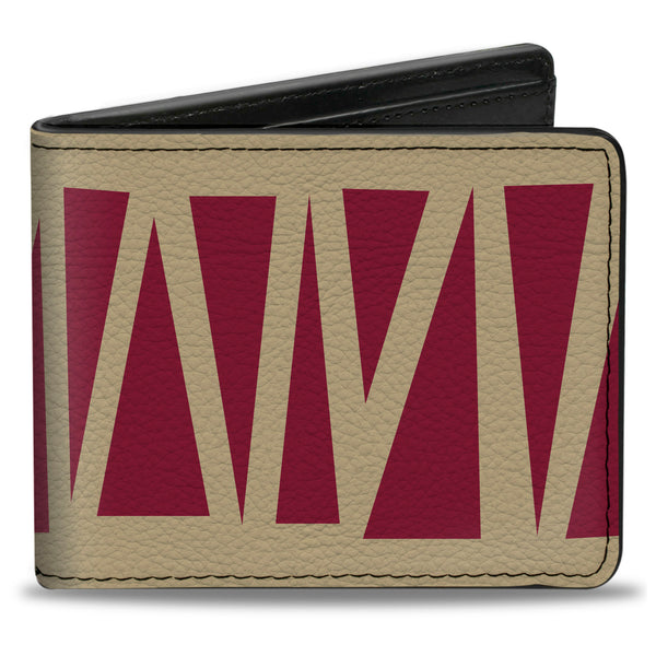 Buckle-Down Bi-Fold Wallet - Zig Zag Doodle Tan Red