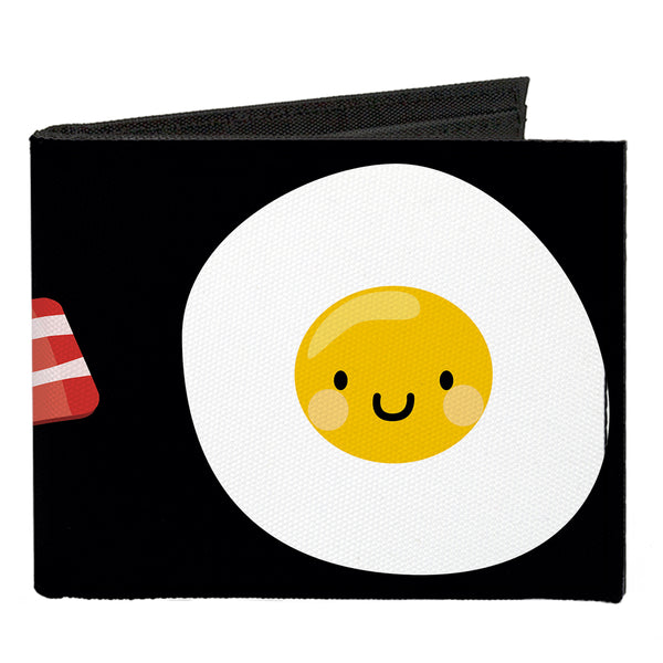 Buckle-Down Canvas Bi-Fold Wallet - Bacon & Eggs Black