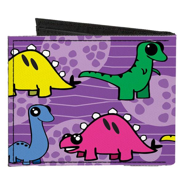 Buckle-Down Canvas Bi-Fold Wallet - Dinosaur Cartoon