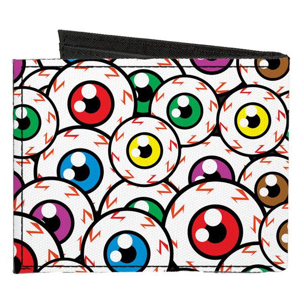 Buckle-Down Canvas Bi-Fold Wallet - Eyeballs Stacked