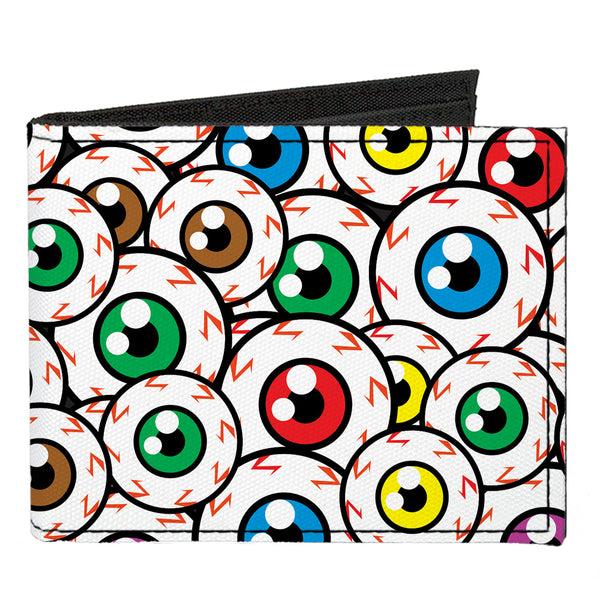 Buckle-Down Canvas Bi-Fold Wallet - Eyeballs Stacked