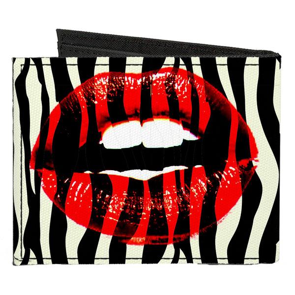 Buckle-Down Canvas Bi-Fold Wallet - Mouth Zebra