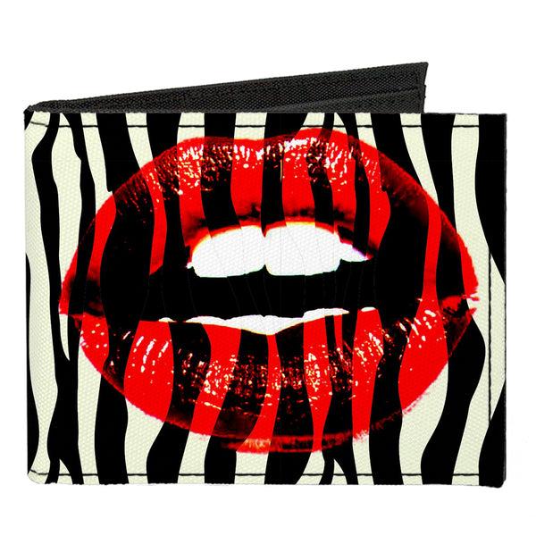 Buckle-Down Canvas Bi-Fold Wallet - Mouth Zebra