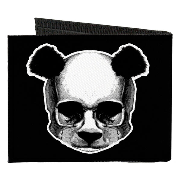Buckle-Down Canvas Bi-Fold Wallet - Panda Skulls