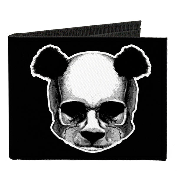 Buckle-Down Canvas Bi-Fold Wallet - Panda Skulls