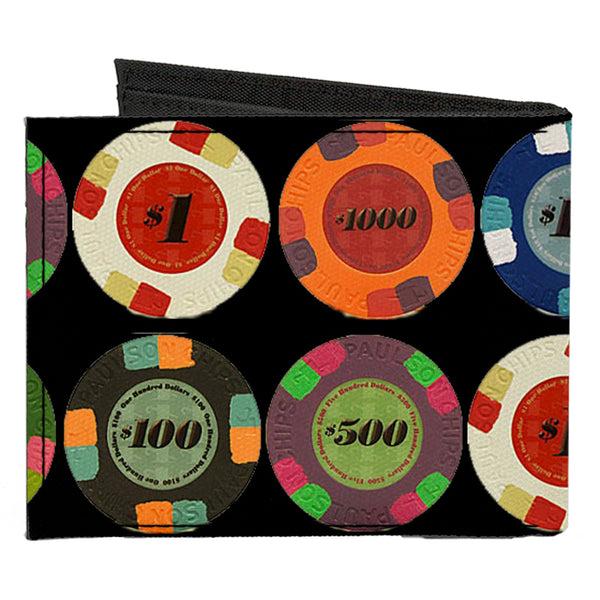Buckle-Down Canvas Bi-Fold Wallet - Poker Chips 1