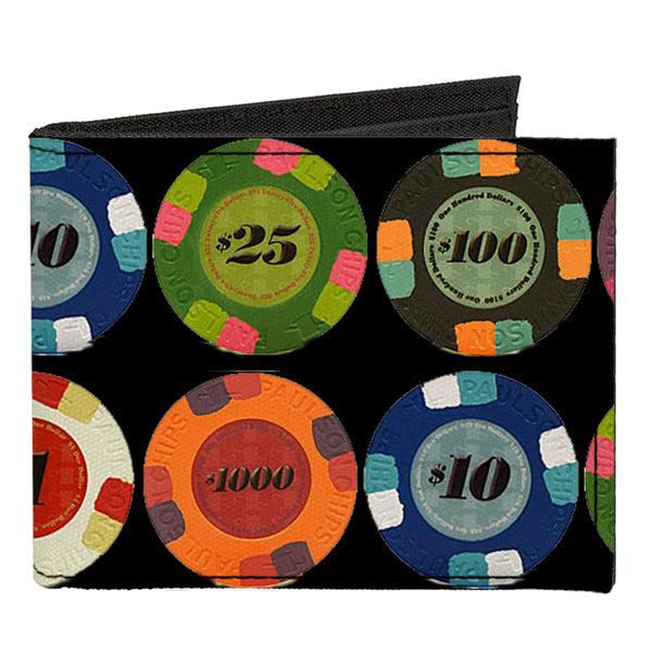 Buckle-Down Canvas Bi-Fold Wallet - Poker Chips 1