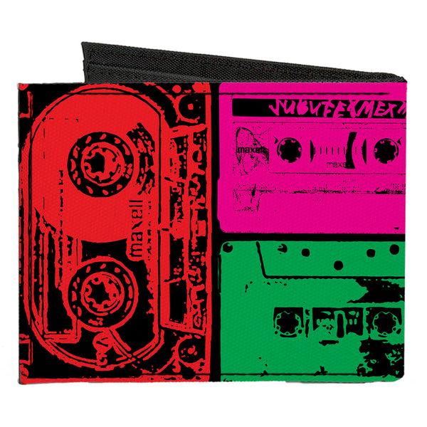 Buckle-Down Canvas Bi-Fold Wallet - Tapes Multi Neon
