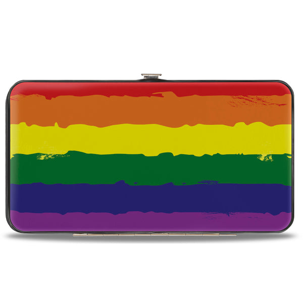 Buckle-Down Hinged Wallet - Rainbow Stripe Painted