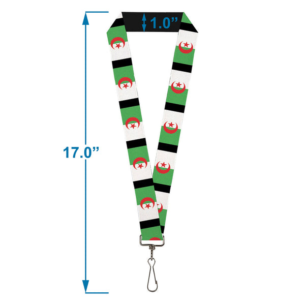 Buckle-Down Lanyard - 1.0" - Algeria Flags
