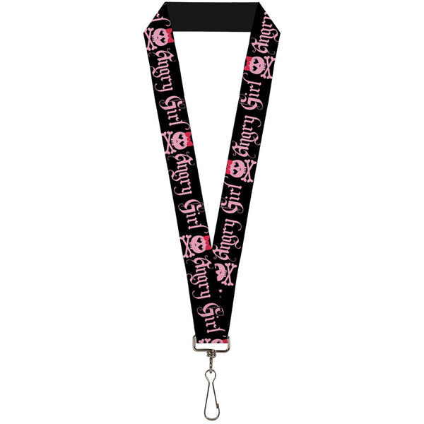 Buckle-Down Lanyard - 1.0" - Angry Girl Black Pink