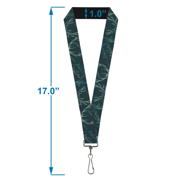 Buckle-Down Lanyard - 1.0" - Antlers Turquoise