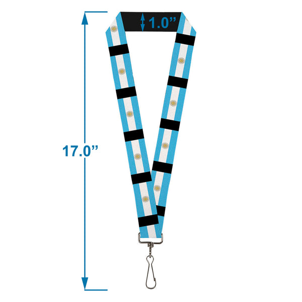 Buckle-Down Lanyard - 1.0" - Argentina Flags