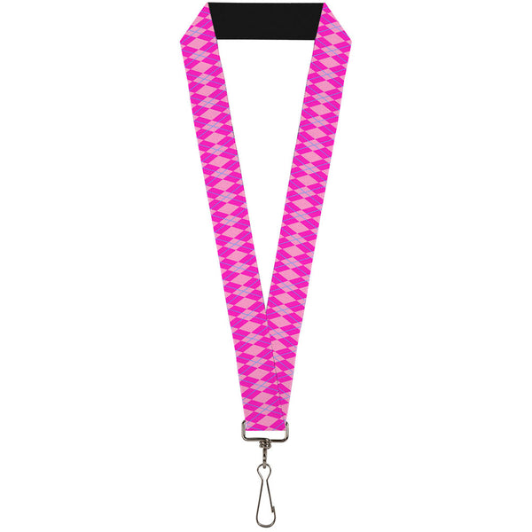 Buckle-Down Lanyard - 1.0" - Argyle Pink Fuchsia Blue