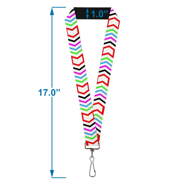 Buckle-Down Lanyard - 1.0" - Arrows White Multi Color