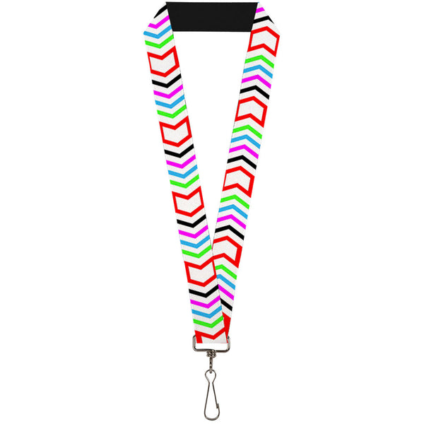 Buckle-Down Lanyard - 1.0" - Arrows White Multi Color