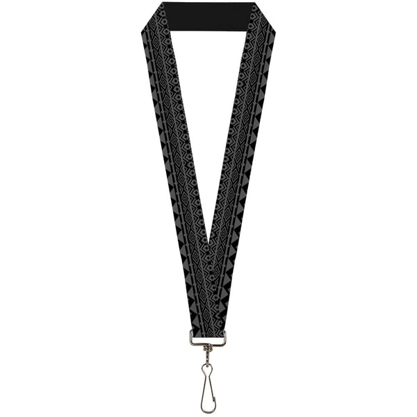 Buckle-Down Lanyard - 1.0" - Aztec1 Gray Black
