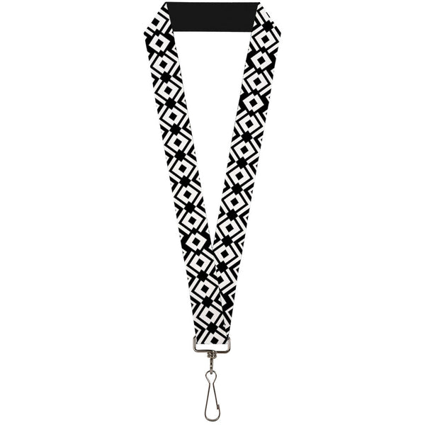 Buckle-Down Lanyard - 1.0" - Aztec2 White Black