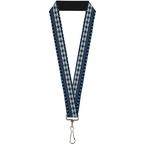 Buckle-Down Lanyard - 1.0" - Aztec4 Blues White Gray