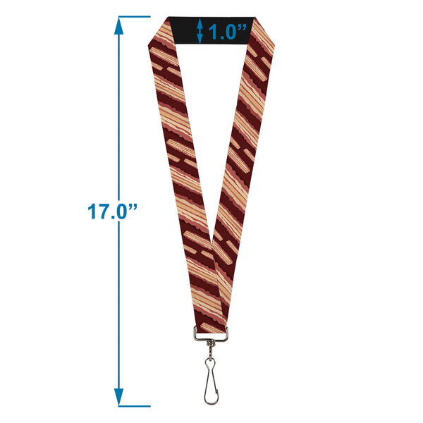 Buckle-Down Lanyard - 1.0" - Bacon Slices Maroon