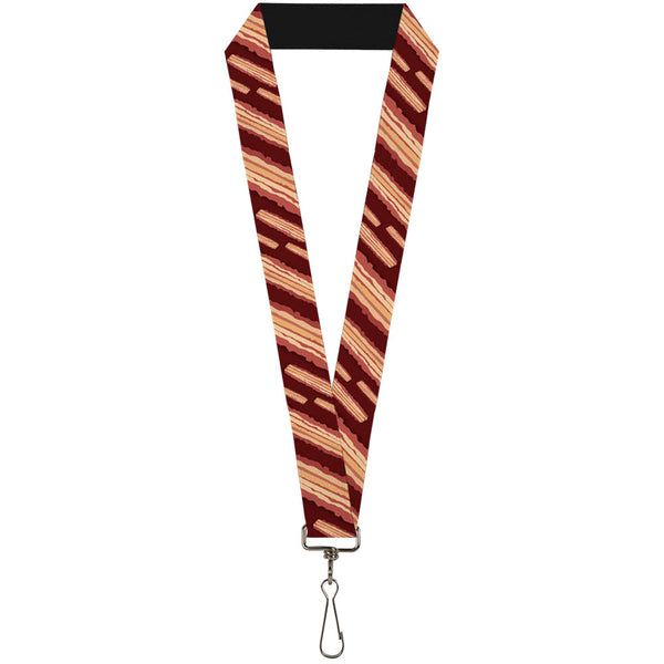 Buckle-Down Lanyard - 1.0" - Bacon Slices Maroon