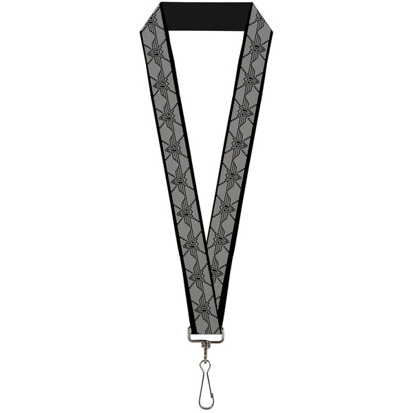 Buckle-Down Lanyard - 1.0" - BD Monogram2 Gray Black