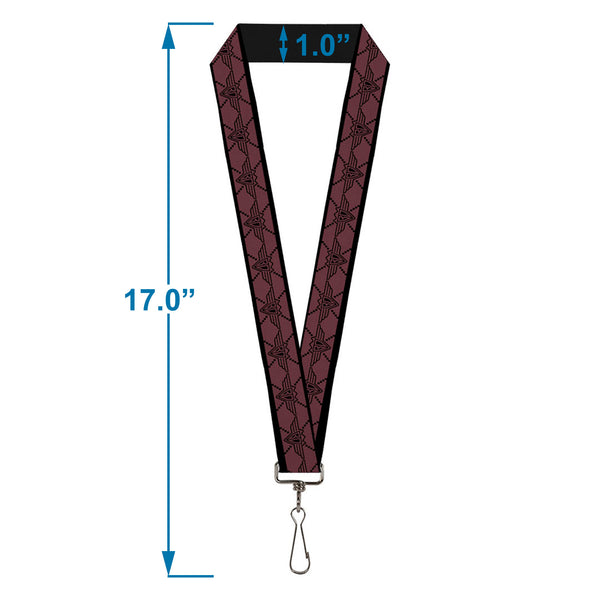 Buckle-Down Lanyard - 1.0" - BD Monogram2 Red Black
