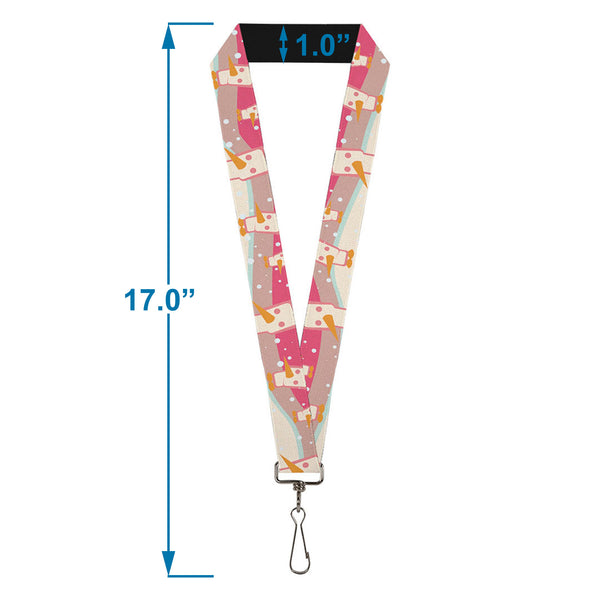 Buckle-Down Lanyard - 1.0" - Block Penguins Mauve