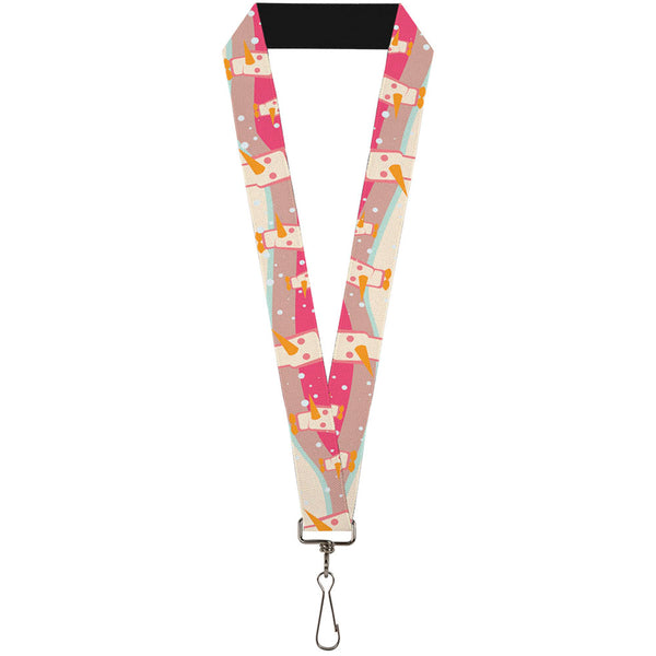 Buckle-Down Lanyard - 1.0" - Block Penguins Mauve