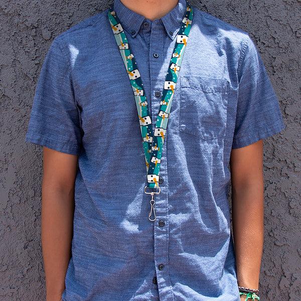 Buckle-Down Lanyard - 1.0" - Block Penguins Navy
