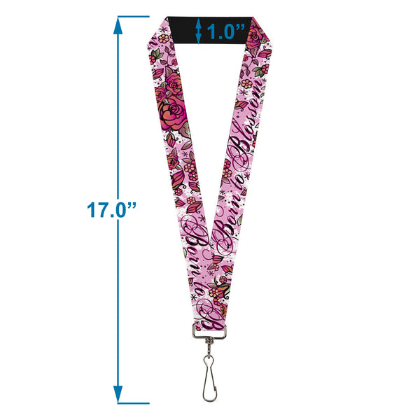 Buckle-Down Lanyard - 1.0" - Born To Blossom Pink