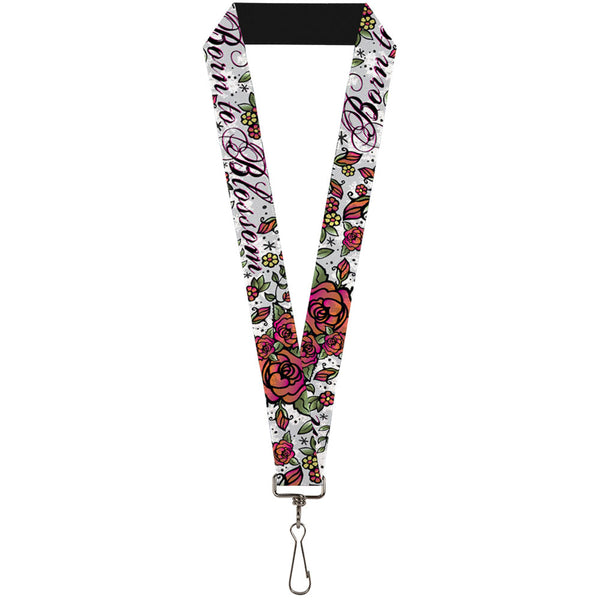Buckle-Down Lanyard - 1.0" - Born to Blossom White
