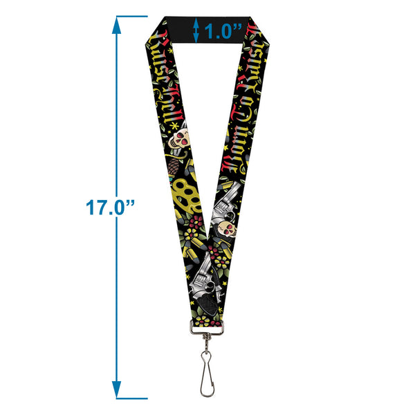 Buckle-Down Lanyard - 1.0" - Born To Raise Hell Black