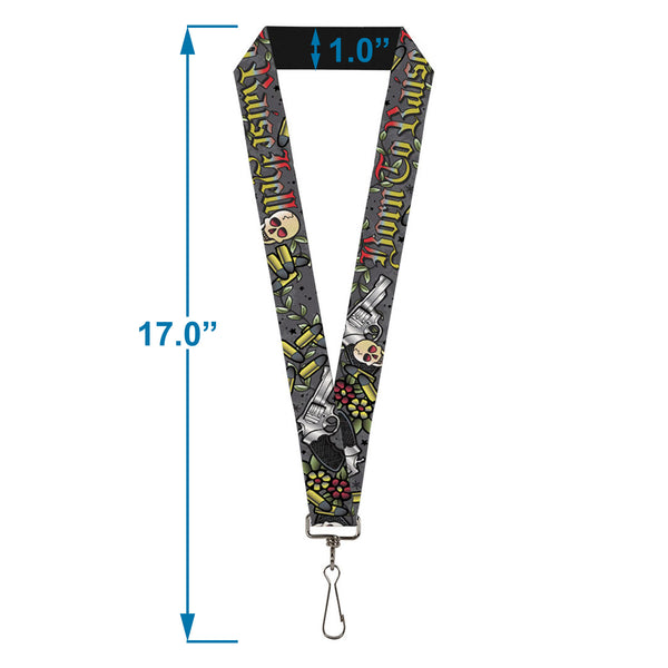 Buckle-Down Lanyard - 1.0" - Born To Raise Hell Gray