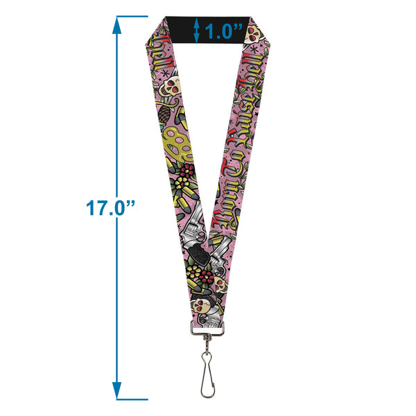 Buckle-Down Lanyard - 1.0" - Born To Raise Hell Pink